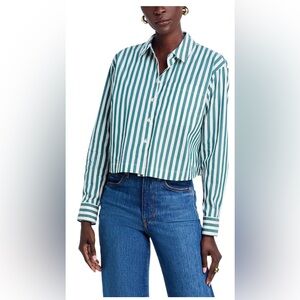 Veronica Beard green & white Women's shirt size 10